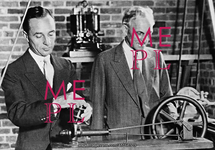 : Henry Ford and his son Edsel, 1933 : Henry Ford and his son Edsel, 1933