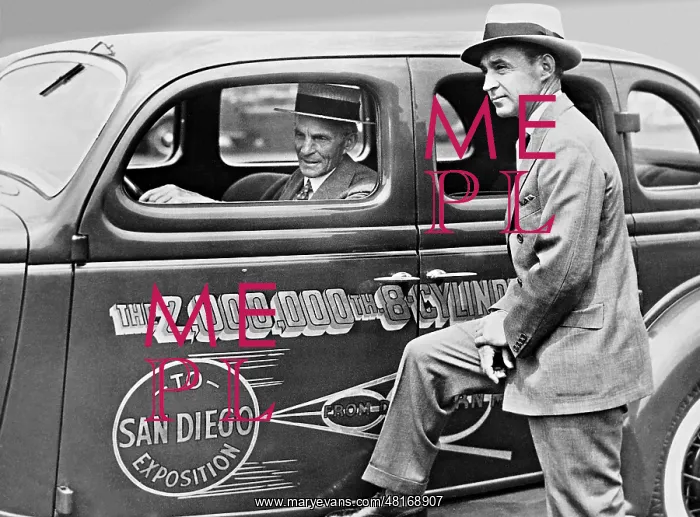 : Henry Ford and his son Edsel, 1935 : Henry Ford and his son Edsel, 1935
