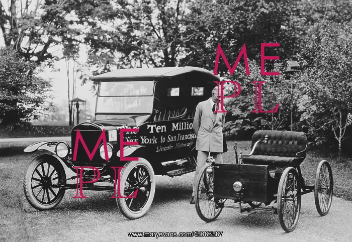 : Henry Ford stands between the first and ten millionth : Henry Ford stands between the first and ten millionth