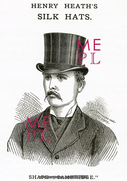 : Henry Heath's, men's silk hats 1880 : Henry Heath's, men's silk hats 1880