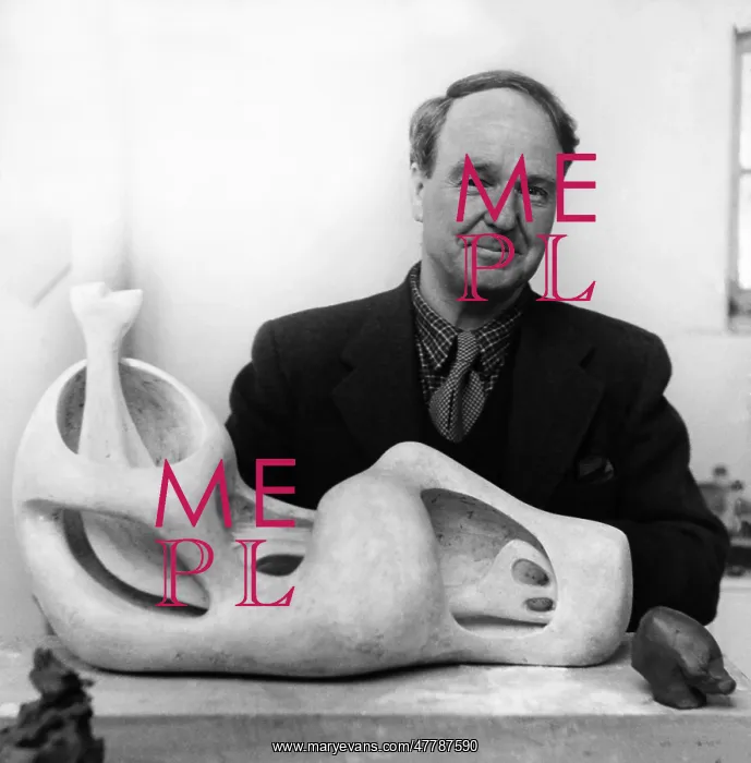 : Henry Moore, British Sculptor, 1951 : Henry Moore, British Sculptor, 1951