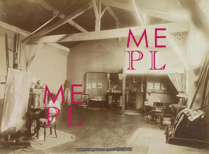 : Henry Ossawa Tanner in his studio in Paris, c. 1920 : Henry Ossawa Tanner in his studio in Paris, c. 1920