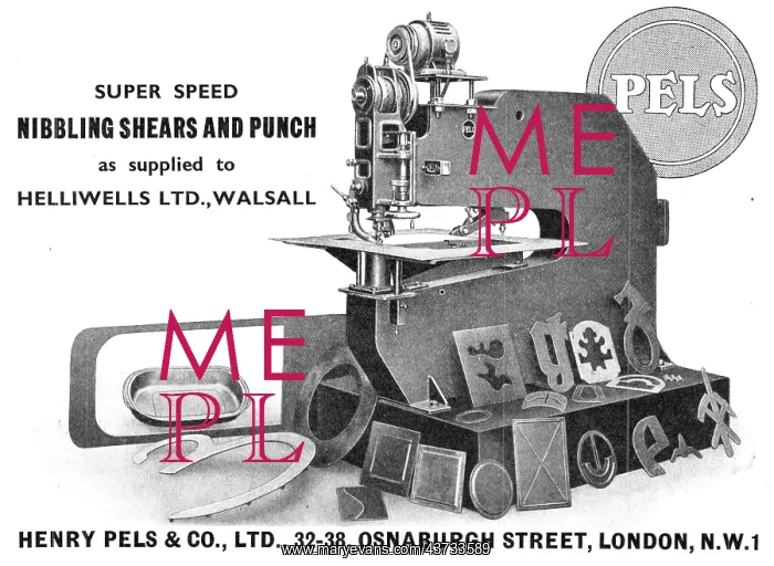 : Henry Pels Nibbling Shears & Punch. Pels Machine Tools : Henry Pels Nibbling Shears & Punch. Pels Machine Tools