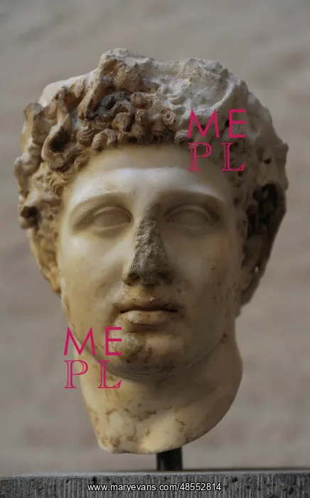 : Heracles head with wreath. 4th century BC : Heracles head with wreath. 4th century BC