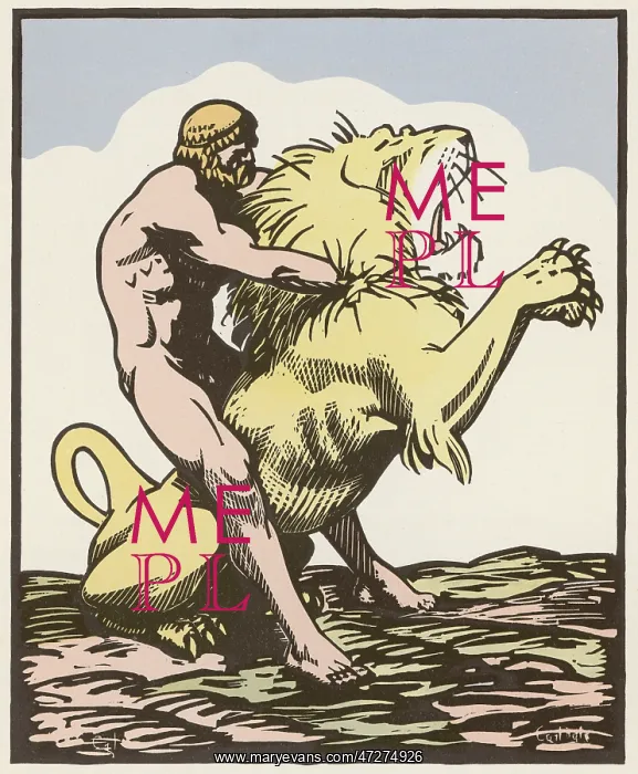 : Herakles and the Lion : Herakles and the Lion