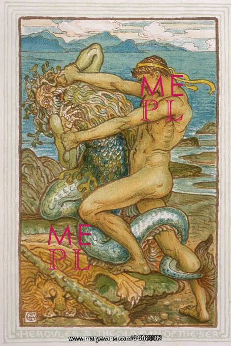 : Herakles and Nereus, the Old Man of the Sea : Herakles and Nereus, the Old Man of the Sea