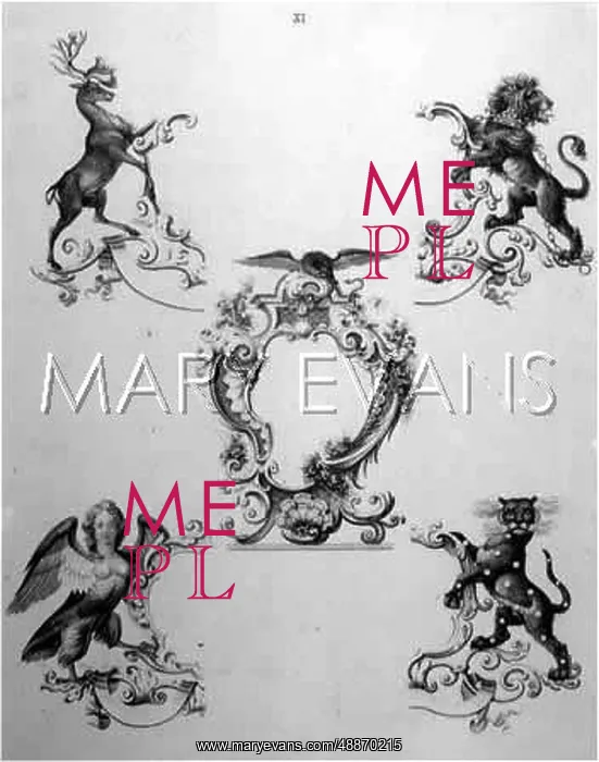 : Heraldic devices - lion, stag : Heraldic devices - lion, stag