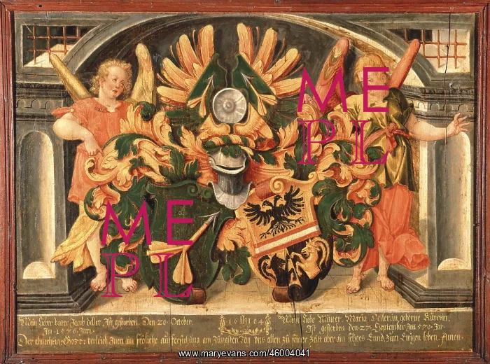: Heraldry. Coat of arms, Germany, marriage coat of arms, Jakob Deller : Heraldry. Coat of arms, Germany, marriage coat of arms, Jakob Deller