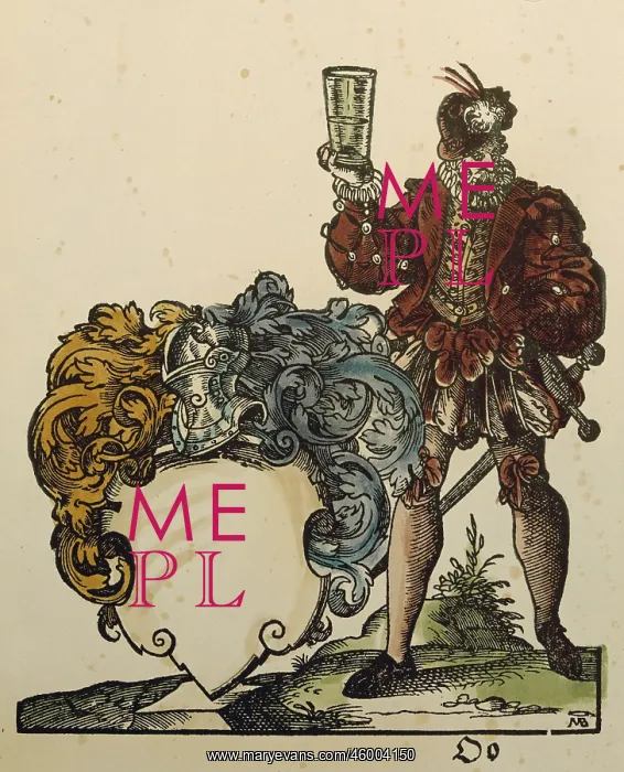 : Heraldry. Shield, noble coat of arms, coloured woodcut by Jost Amman to : Heraldry. Shield, noble coat of arms, coloured woodcut by Jost Amman to