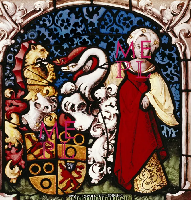  : Heraldry. Moorish woman, glass painting, pane by Jakob Rinach, Swiss 1501 / 1521