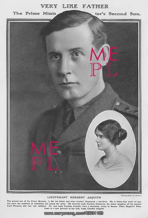 : Herbert and Cynthia Asquith during World War One : Herbert and Cynthia Asquith during World War One