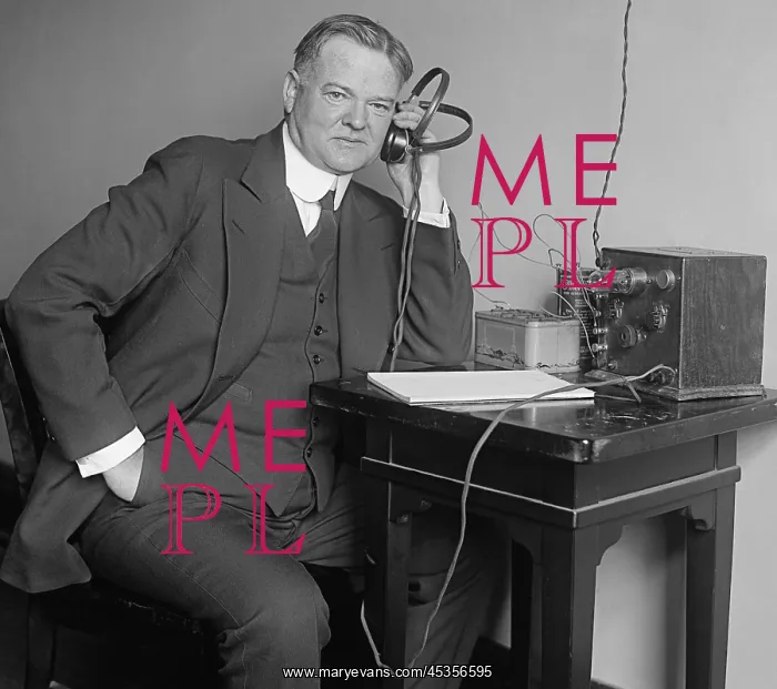 : Herbert Hoover, Secretary of Commerce, listening : Herbert Hoover, Secretary of Commerce, listening