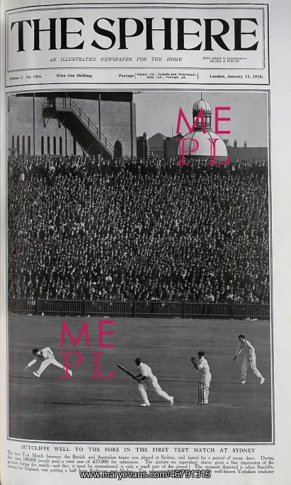 : Herbert Sutcliffe, English Cricketer - The Ashes, Sydney : Herbert Sutcliffe, English Cricketer - The Ashes, Sydney