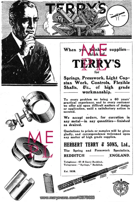: Herbert Terry, Redditch. Presswork & : Herbert Terry, Redditch. Presswork &
