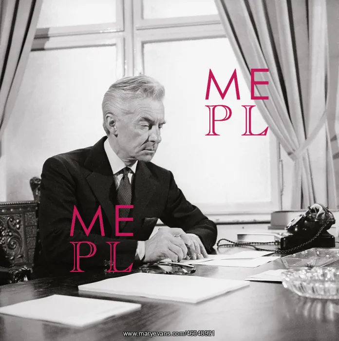 : Herbert von Karajan at his desk : Herbert von Karajan at his desk