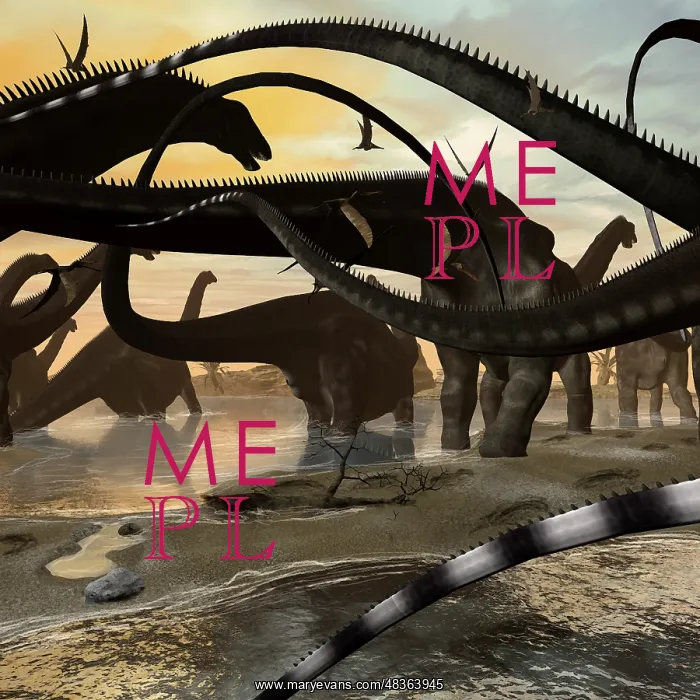 : A herd of Argentinosaurus marching along the side of a beach : A herd of Argentinosaurus marching along the side of a beach