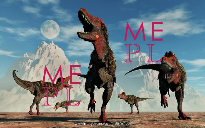 : A herd of carnivorous Tarbosaurus dinosaurs : A herd of carnivorous Tarbosaurus dinosaurs
