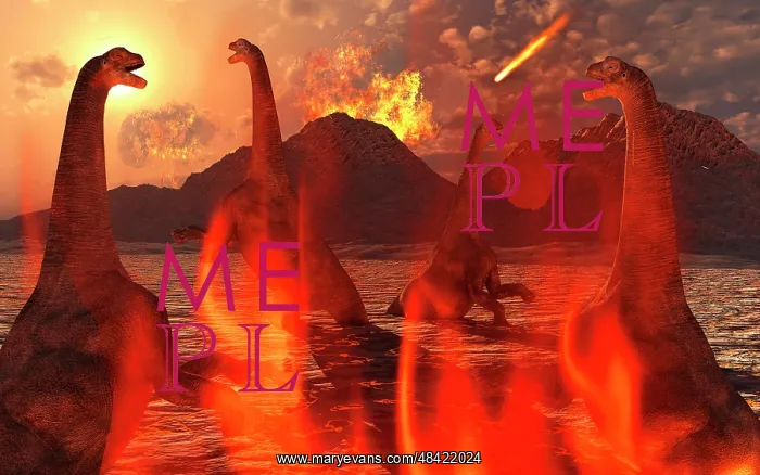 : A herd of dinosaurs struggle for survival during the end of : A herd of dinosaurs struggle for survival during the end of