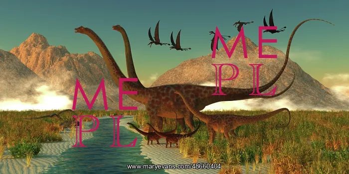 : A herd of Diplodocus dinosaurs bring their youngsters : A herd of Diplodocus dinosaurs bring their youngsters