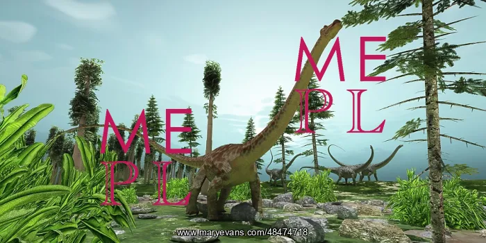 : A herd of Diplodocus dinosaurs graze on trees : A herd of Diplodocus dinosaurs graze on trees