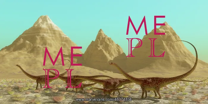  : A herd of Diplodocus dinosaurs migrating across a desert