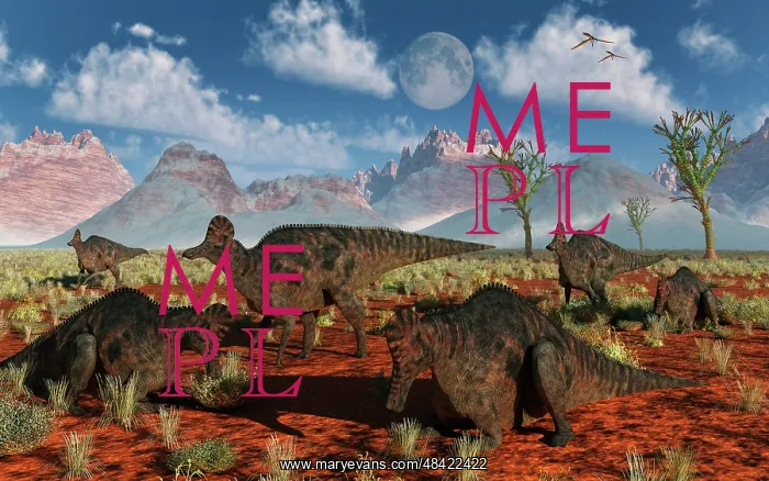 : A herd of duckbilled Corythosaurus dinosaurs : A herd of duckbilled Corythosaurus dinosaurs