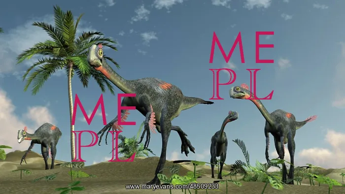 : Herd of Gigantoraptors running : Herd of Gigantoraptors running