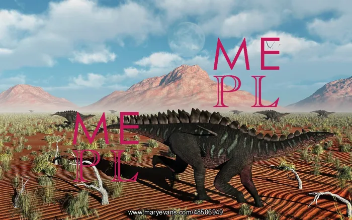 : A herd of Miragaia dinosaurs migrating : A herd of Miragaia dinosaurs migrating