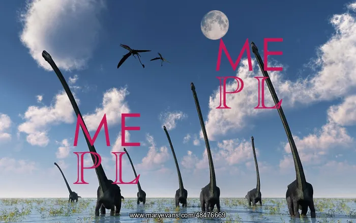 : A herd of Omeisaurus dinosaurs on the move : A herd of Omeisaurus dinosaurs on the move