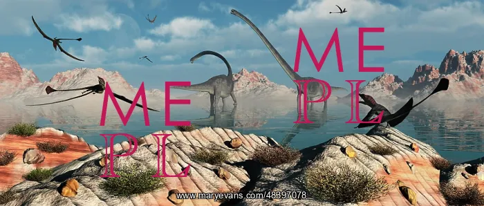 : A herd of Omeisaurus dinosaurs feeding from a freshwater ? : A herd of Omeisaurus dinosaurs feeding from a freshwater ?