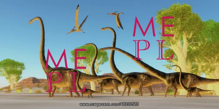 : A herd of Omeisaurus dinosaurs traveling through a Jurassic : A herd of Omeisaurus dinosaurs traveling through a Jurassic