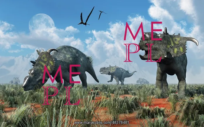 : A herd of Pachyrhinosaurus dinosaurs : A herd of Pachyrhinosaurus dinosaurs