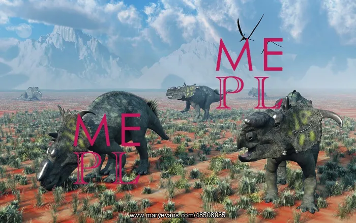 : A herd of Pachyrhinosaurus dinosaurs : A herd of Pachyrhinosaurus dinosaurs