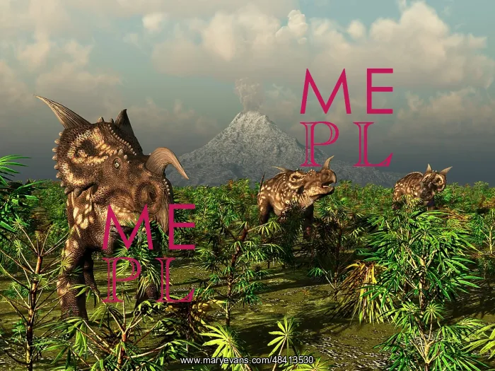 : A herd of plant-eating Einiosaurus roam the plains : A herd of plant-eating Einiosaurus roam the plains