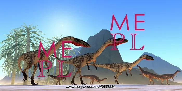 : A herd of Plateosaurus dinosaurs watch a hunting : A herd of Plateosaurus dinosaurs watch a hunting