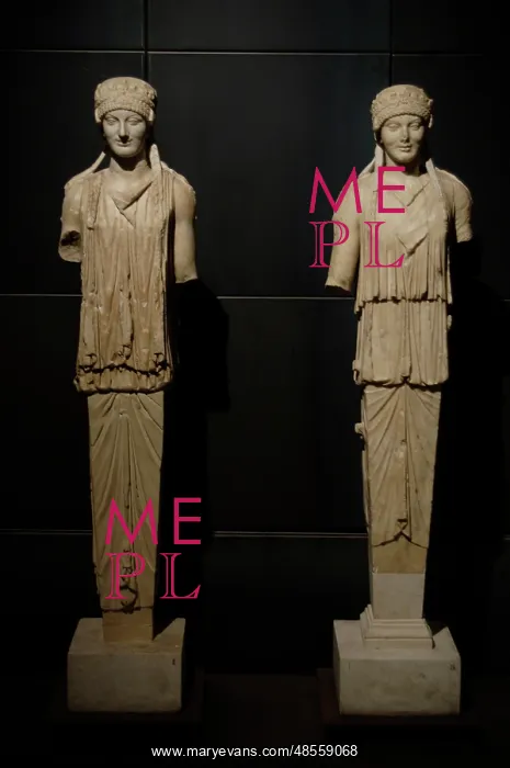 : Herma of Caryatid. Pentelic marble. Archaic style. Augustan : Herma of Caryatid. Pentelic marble. Archaic style. Augustan