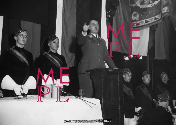 : Hermann Esser speaks to the Munich fraternities, 1933 / 34 : Hermann Esser speaks to the Munich fraternities, 1933 / 34