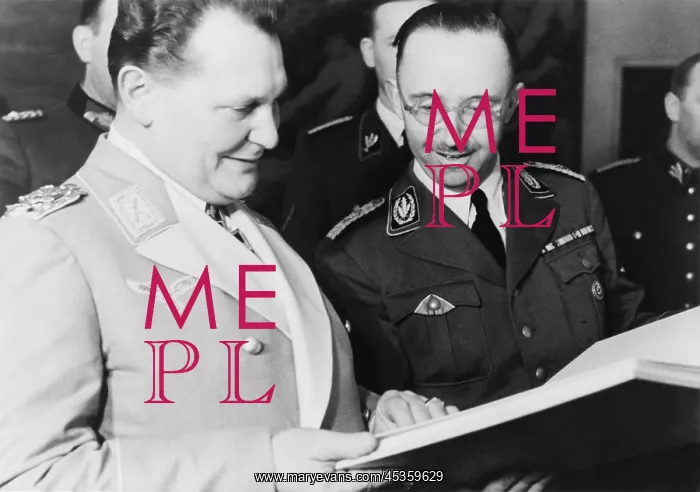 : Hermann Goering and Heinrich Himmler, smiling during : Hermann Goering and Heinrich Himmler, smiling during