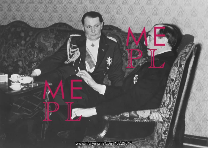 : Hermann Goering (left) talking with Josef Beck : Hermann Goering (left) talking with Josef Beck
