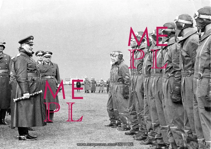: Hermann Goering visits Austrian fighter pilots : Hermann Goering visits Austrian fighter pilots