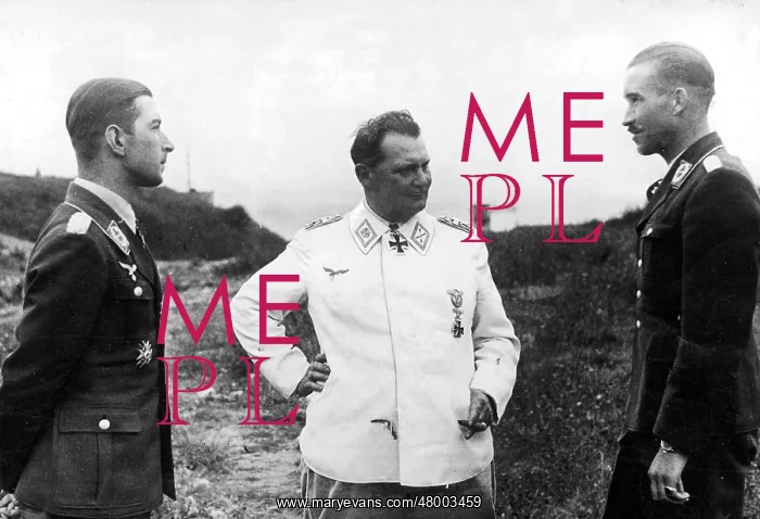 : Hermann Goering with Werner Moelders and Adolf Galland, 1940 : Hermann Goering with Werner Moelders and Adolf Galland, 1940