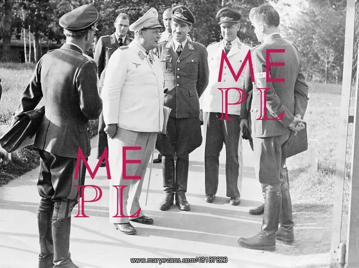 : Hermann Goring with Adolf Galland, Bruno Loerzer and Albert : Hermann Goring with Adolf Galland, Bruno Loerzer and Albert