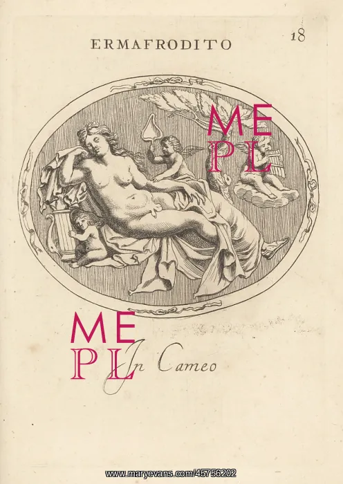 : Hermaphrodite reclining like Venus with Cupids : Hermaphrodite reclining like Venus with Cupids