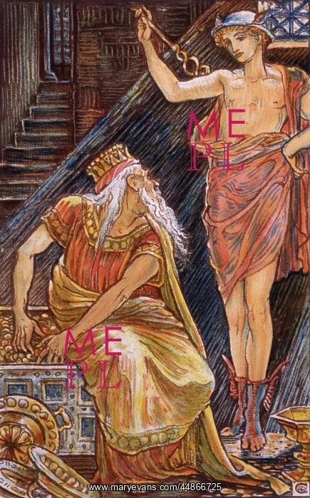 : Hermes appears to King Midas : Hermes appears to King Midas