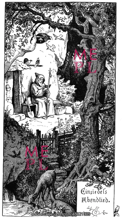 : Hermit in the forest, mid 19th century : Hermit in the forest, mid 19th century