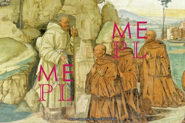 : Hermits ask St. Benedict to be their leader : Hermits ask St. Benedict to be their leader