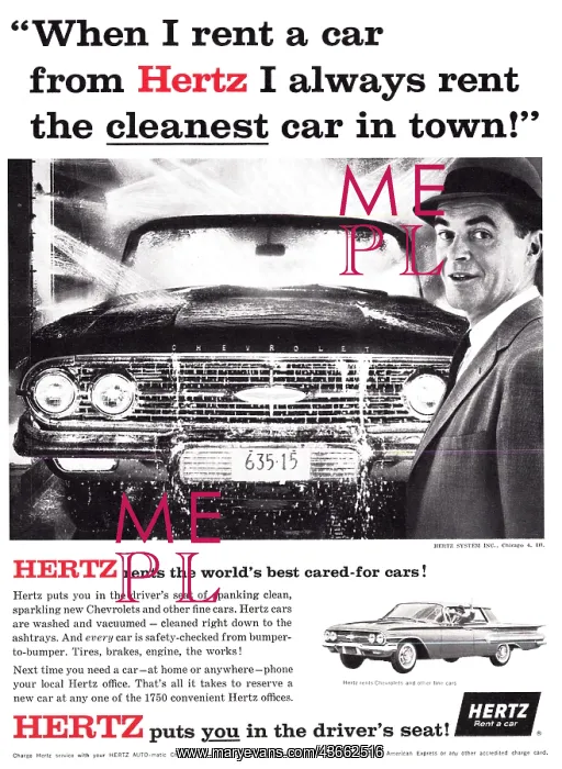 : Hertz Rent a Car 1960 : Hertz Rent a Car 1960