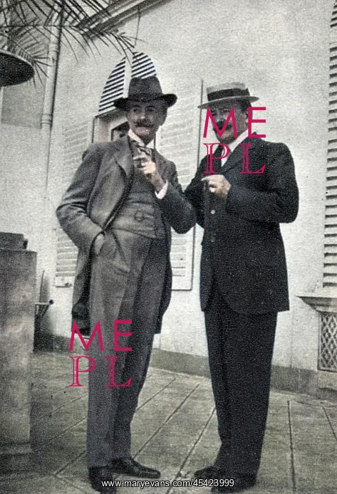 : HERVIEU. PAUL HERVIEU (1857 - 1915), French writer with his friend Marcel Prevost : HERVIEU. PAUL HERVIEU (1857 - 1915), French writer with his friend Marcel Prevost