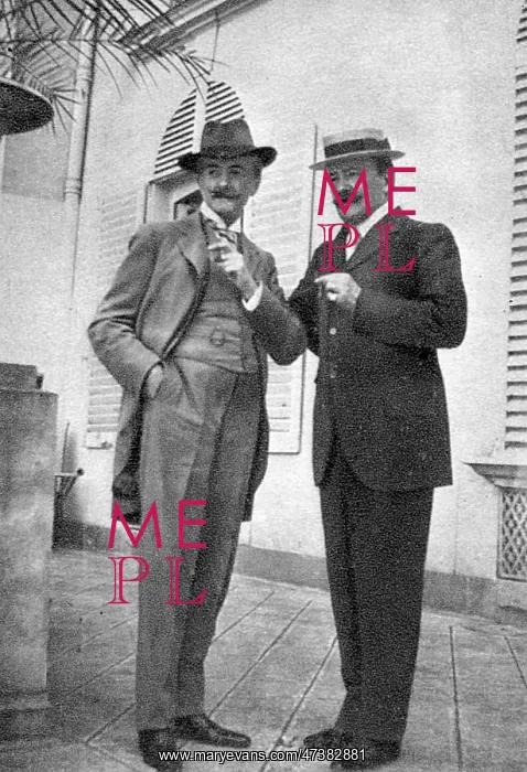 : HERVIEU. PAUL HERVIEU (1857 - 1915), French writer with his friend Marcel Prevost : HERVIEU. PAUL HERVIEU (1857 - 1915), French writer with his friend Marcel Prevost