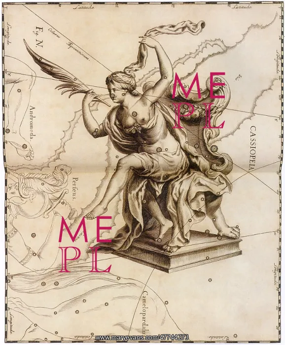 : Hevelius: Cassiopeia from Uranographia : Hevelius: Cassiopeia from Uranographia